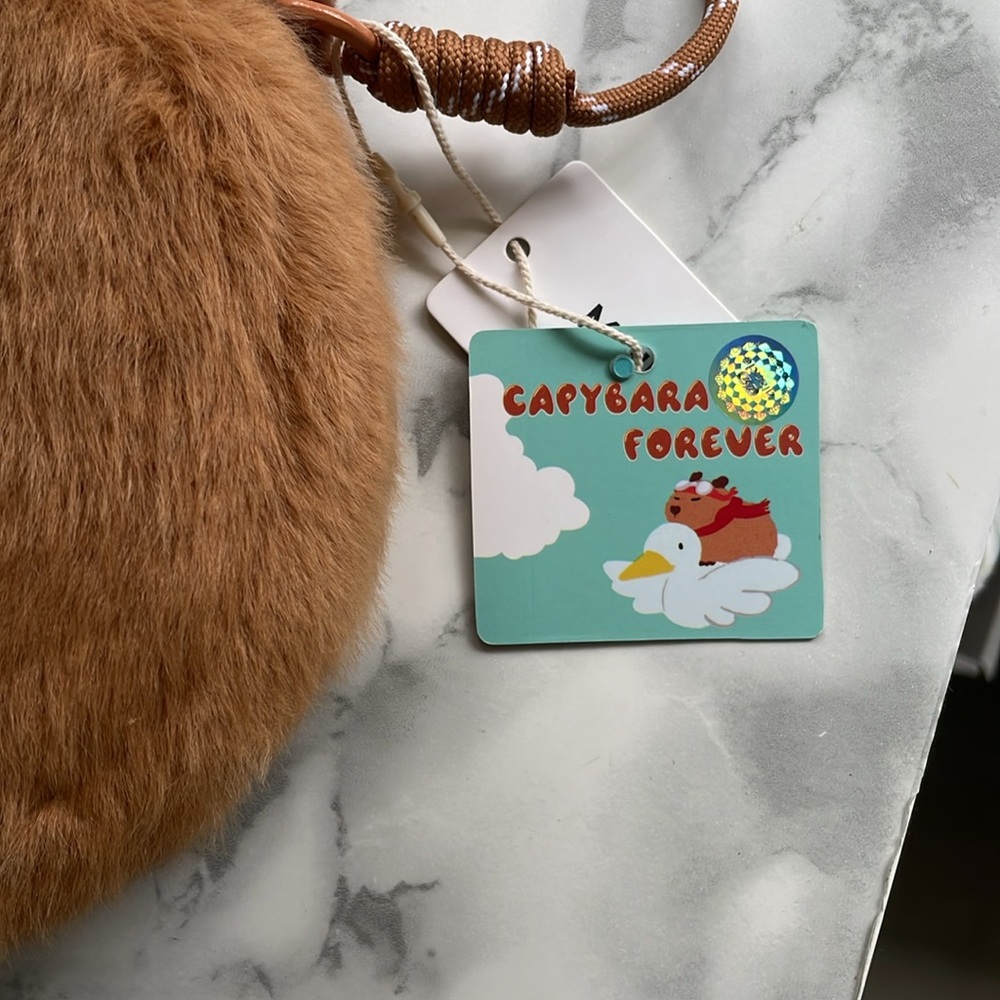 Miniso Capybara fuzzy crossbody purse - Picture 2 of 5
